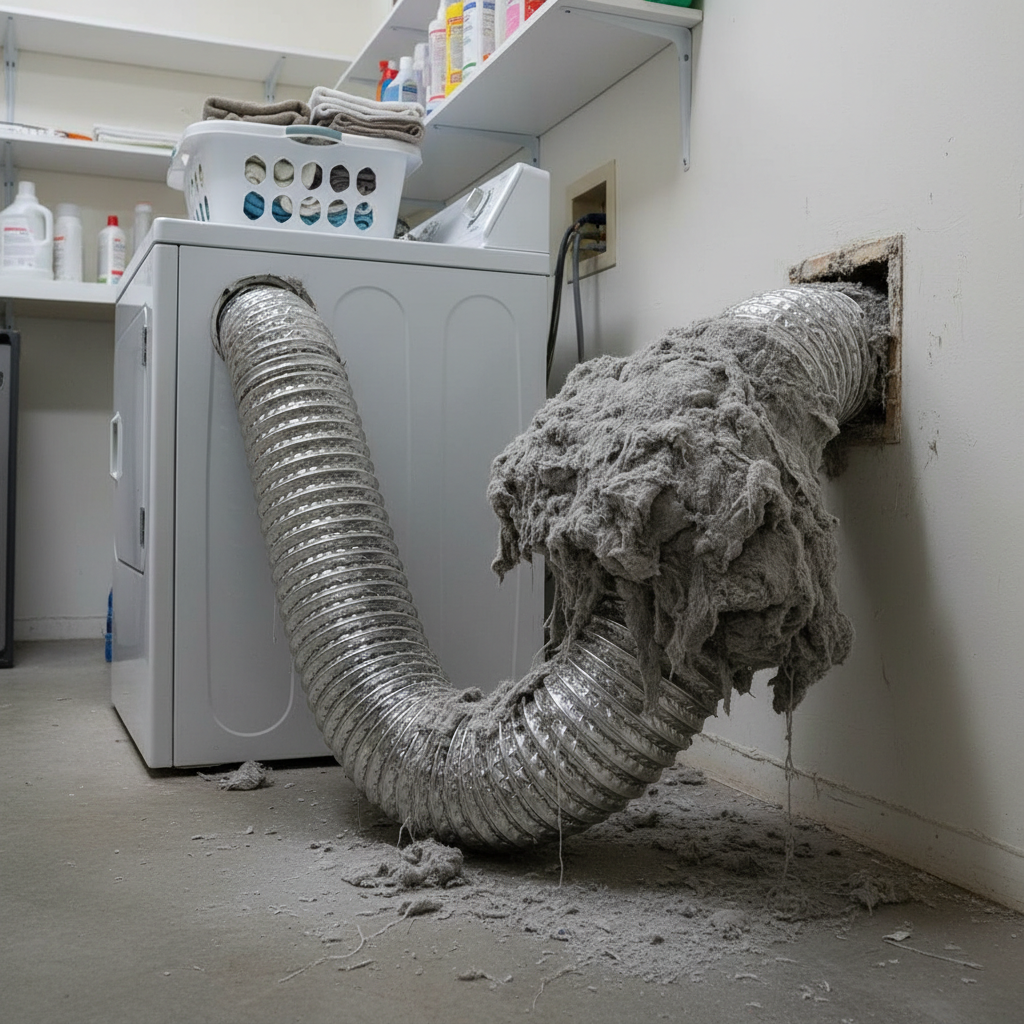 Dryer vent cleaning in Sackville - Before