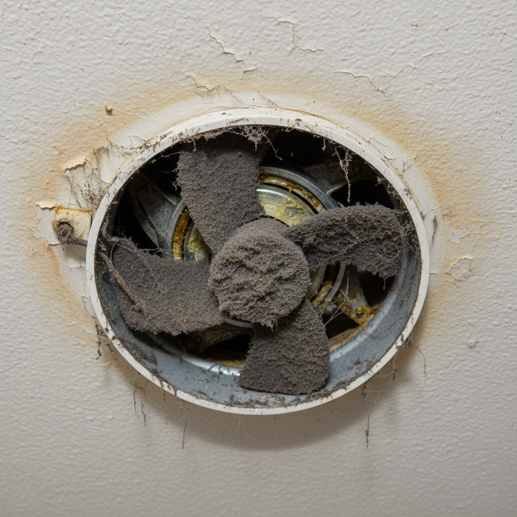 Bathroom fan cleaning in Bedford - Before
