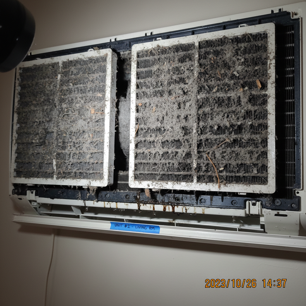 Heat pump cleaning in Dartmouth - Before